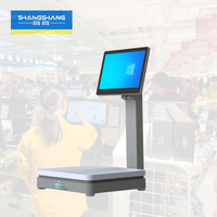 Système de point de vente (POS) avec écran tactile capacitif de 15,6 pouces, balance intégrée, caisse enregistreuse, Android, Intel I5/I7, Wi-Fi 6, Bluetooth 5.2, noir/gris, CT86-A