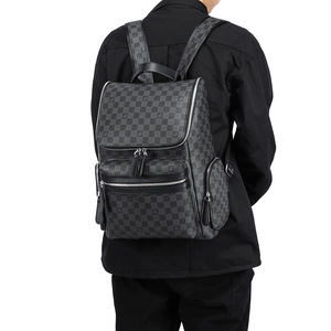 Laptop <b>Backpack</b> <b>Large</b> Capacity Checkerboard Pattern Unisex Portable Everyday Use Fall 2025 - Product Image 4