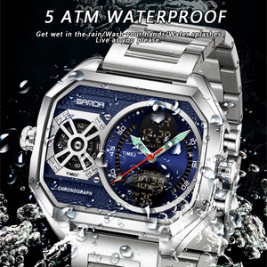 Reloj Digital Cuadrado Vintage Sanda 6319 con Esfera Grande y Elegante, Reloj de Pulsera Retro Multifuncional a Prueba de Agua - Product Image 5