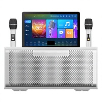 Altavoz de Karaoke Todo en Uno con Micrófono Dual, Pantalla Táctil Grande, Sonido Estéreo HIFI para Fiestas Familiares y Entretenimiento en Interiores