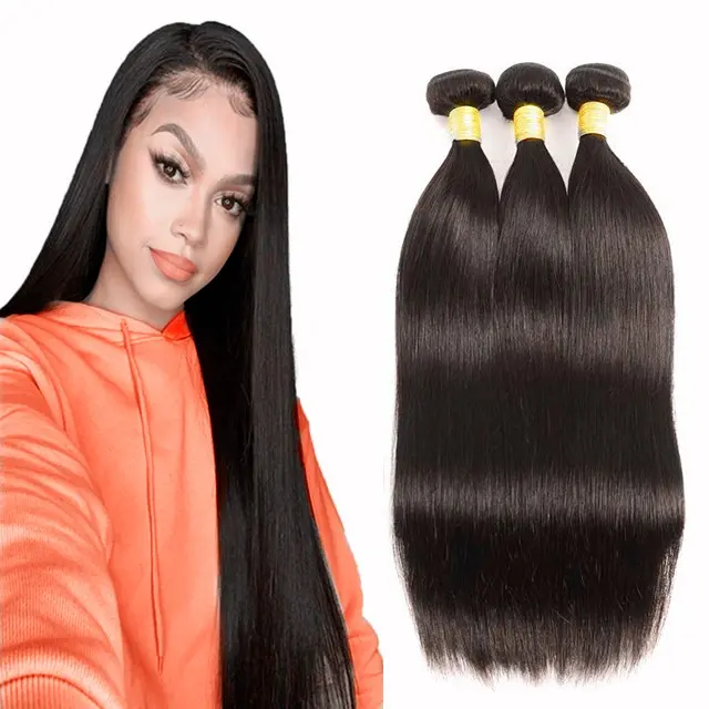 Hot sale virgin Cambodian human hair bundles, 8 to 40 inch mink cuticle aligned long hair extensions