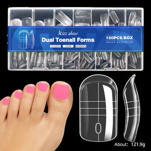 Ensemble de faux ongles de style français pour la <span class=keywords><strong>manucure</strong></span> des orteils avec une forme carrée, matériau d'extension rapide, ultra-fin, en boîte - Product Image 2