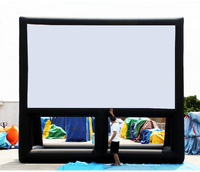 Écran de projection gonflable pliable rapidement, écran de cinéma portable en tissu pour le camping en plein air, films, nettoyage facile, 20 pieds