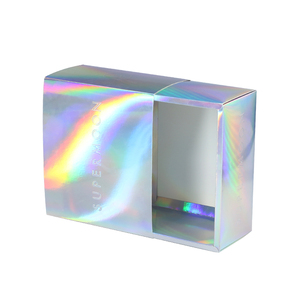 Factory custom holographic packaging box clothes gift rigid box cardboard box with logo