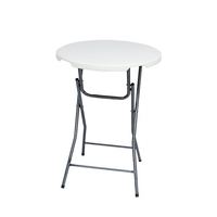 Table de bar pliable moderne ronde de 110cm de hauteur barre de fête en plein air Table en plastique pliante blanche