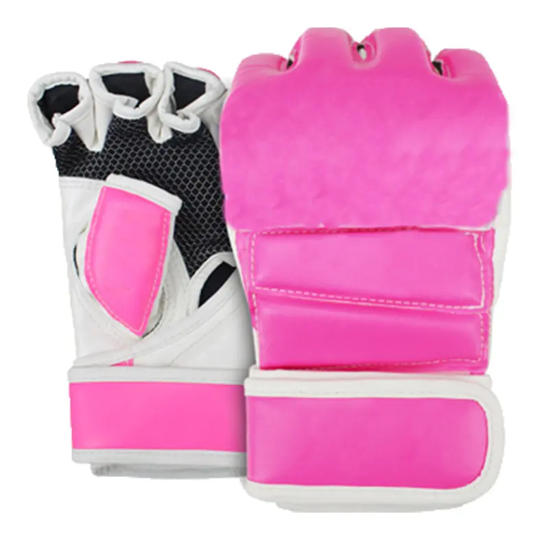 Professional Boxing Equipment PU Leather Fingerless Open Palm Half Finger MMA Training Gloves