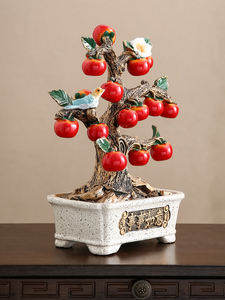 Ruyi ศิลปะพื้นบ้านใหม่เครื่องประดับบ้านงานฝีมือเรซิ่นลูกพลับสำหรับรายการไวน์ตู้ทีวีของขวัญขึ้นบ้านใหม่สำหรับการเคลื่อนย้ายบ้าน - Product Image 5