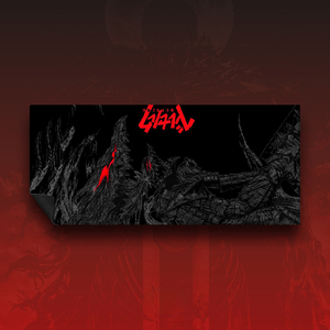 Tapis de bureau <span class=keywords><strong>gaming</strong></span> anime Berserk Guts sur mesure, grande taille, pour clavier et souris, base antidérapante en caoutchouc, design noir et rouge - Product Image 4