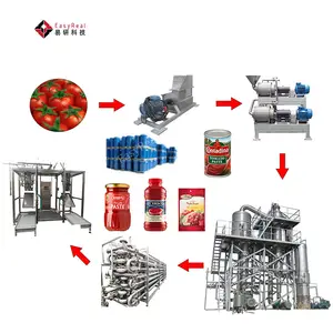 Small Automatic Algeria Tomato Paste Puree Processing Line Making Sauce Ketchup Machine