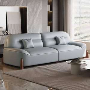 Sofá de cuero de estilo crema de alta calidad, sofá suave de nuevo diseño para sala de estar, sofá minimalista bonito para el hogar, sofá barato personalizable - Product Image 5