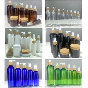 Flacon de shampooing bleu Hengjian de 100 ml à 500 ml, flacons de soin de la peau, emballages cosmétiques, flacon pompe pour lotion avec pulvérisateur en bambou - Product Image 2