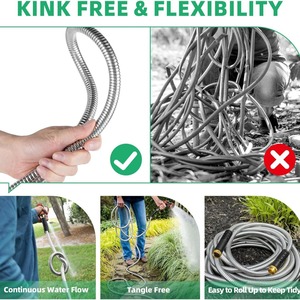 ชุดท่อสแตนเลสยืดหยุ่นสำหรับใช้ในบ้านสายยางฉีดน้ำแรงดันสูง10ฟังก์ชั่น - Product Image 4