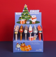 Stylos gel neutres en plastique de la série Noël, cerf, pingouin, hérisson, ours, citrouille d'Halloween, lapin mignon, encre bleue 0,5 mm