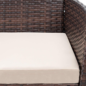 Đồ Nội Thất Thiết Lập 4 Pcs Nhà Máy Bán Buôn Hiên Sân Sau Pe Mây Patio Đồ Nội Thất Thiết Lập Với Đệm - Product Image 5