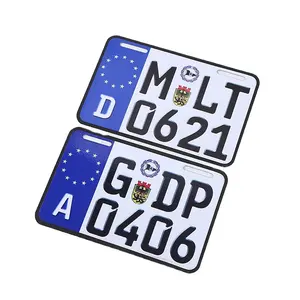 Plaque d'immatriculation de moto européenne, plaque d'immatriculation en métal aluminium de haute qualité personnalisée, pratique pour motocyclette, 2 pièces