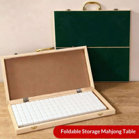 Mesa de Juego Plegable de Madera, Mini Juego de Mahjong, Kit de Mahjong Compacto para Viajes, Campamentos, Aire Libre, Hogar, Entretenimiento