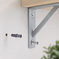 Chevilles murales en plastique gris, crochets d'expansion avec capacité de charge de 50 lb, amovibles pour fixation par vis sur béton, brique, cloison sèche