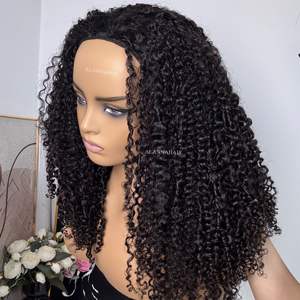 Nuovo arrivo parrucche mezze ricci <span class=keywords><strong>Afro</strong></span> crespi personalizzate da <span class=keywords><strong>donna</strong></span> capelli umani grezzi vergini 200% densità naturale <span class=keywords><strong>Afro</strong></span> riccioli mezza <span class=keywords><strong>parrucca</strong></span> - Product Image 2