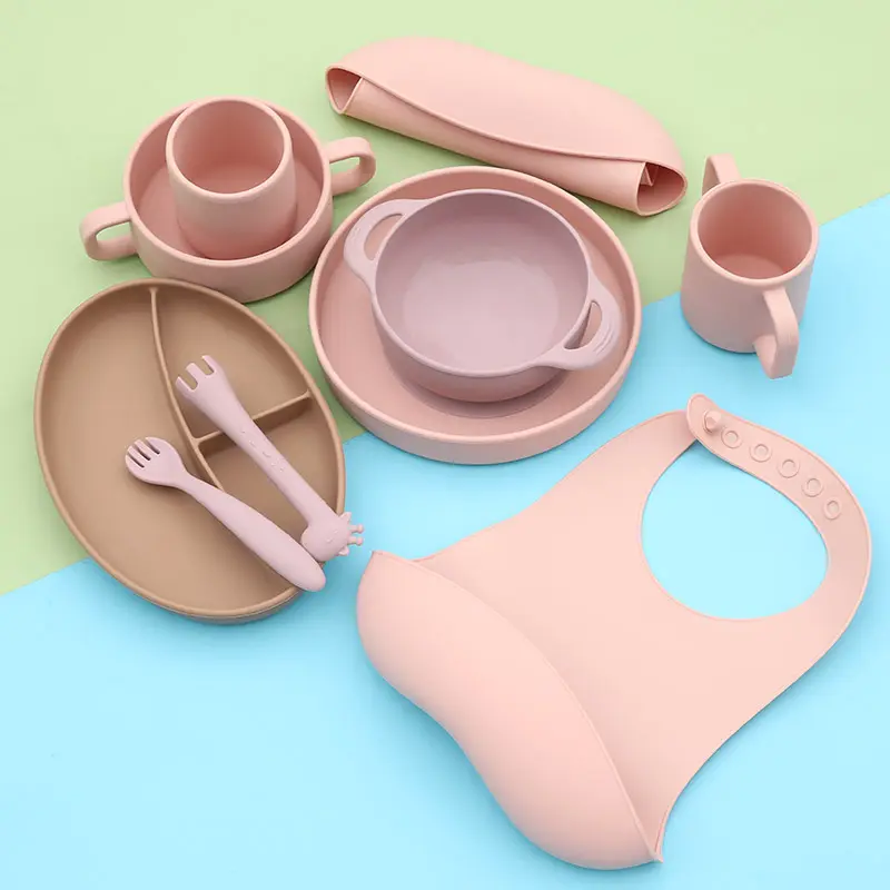 Bé Ăn Mat Cao Su Tấm Kids Silicone Nơi Mat Hút Bát Assiette Và Silicone Silicon Tấm Bebe Platos