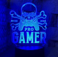 Veilleuse acrylique 3D LED 7 bits, Illusion 3D, lampe, pour jeux