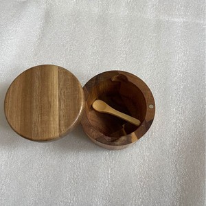 Acacia Wood Spice Jar With Lid 301-500Ml Small Size Kitchen Seasoning Container Natural Color <b>S</b> - Product Image 4