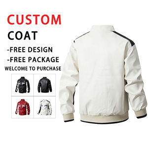 Printemps Automne Vente en gros de veste de <span class=keywords><strong>moto</strong></span> personnalisée en <span class=keywords><strong>cuir</strong></span> artificiel Nouvelle tendance Vêtements de sport coupe-vent à col montant pour hommes - Product Image 5