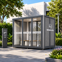 Cocovia Cabine de bureau modulaire en aluminium perforé, poste de sécurité, abri pour fumeurs, guichet de billetterie, kiosque visiteurs