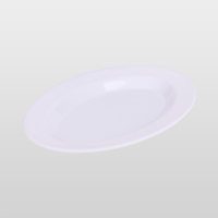 Assiette ovale en mélamine blanche mate de qualité supérieure, résistante aux taches, réutilisable, vaisselle pour la famille, dîner quotidien, service de nourriture pour les fêtes
