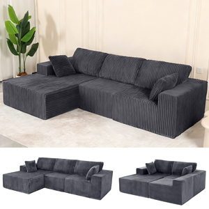 <b>Convertible</b> Sofa <b>Bed</b> Set PolyesterDeep Seat Comfy Loveseat No Assembly Required Modern Design for Apartment Hotel Living - Product Image 2