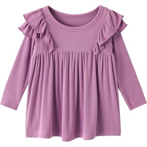 Camiseta de Manga Larga para Niña Pequeña BambooBud, Top con Volantes, Algodón y Fibra de Bambú, 2-5 Años - Product Image 1