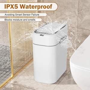 Poubelle Intelligente Slim avec Indice d'Étanchéité IPX5, Poubelle à Capteur pour Espaces Étroits, Fonctionnement Sans Contact, Anneau de Fixation pour Sac Poubelle - Product Image 4