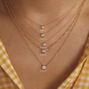 Pendentif de luxe en diamant de laboratoire pour femme – Collection élégante et haut de gamme en or, or rose, or blanc et argent - Product Image 3