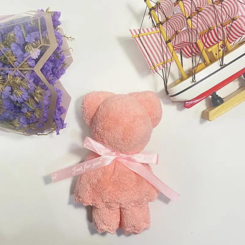 ปะการังขนแกะผ้าห่มผ้าขนหนูรูปในตุ๊กตาหมีสำหรับของขวัญที่มีกล่องหรูหราและถุงของขวัญส่งเสริมการขาย