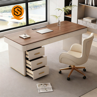 Ensemble de bureau de direction personnalisé Bureau de direction avec armoire de rangement indépendante et design d'étagère