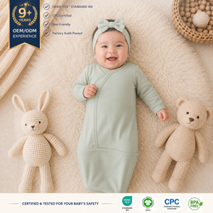 Combinaison Bébé Confortable en Bambou à Boutons Pression Manches Longues Vierge OEM Haute Qualité Prix de Gros Nouveau-né - Product Image 3