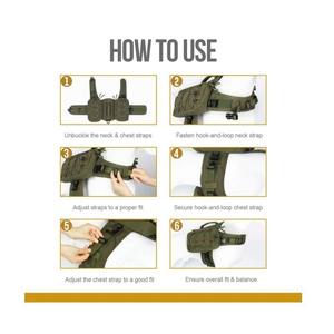 Harnais pour chien multifonctionnel en nylon tactique, sac à dos réfléchissant en alliage robuste, randonnée, course à pied, camping, voyage en plein air - Product Image 2