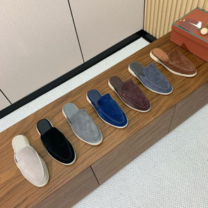 Men Italian Style Original Suede Backless Mule Loafers Hand Sewn Slip on Outdoor Flat <strong>Shoes</strong> - Product Image 4