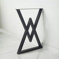 Ensemble de pieds de table et de base de bureau en métal moderne, 28 pouces, noir, pour meubles de cuisine et de salon