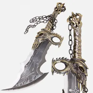 God of War 5 Blades of Chaos Kratos Metal Chain Knife 1-1 Game COS Peripheral Model Uncutted