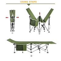 Lit de camp pliant portable en aluminium robuste 600D Oxford pour adultes, idéal pour le camping en extérieur – Vente en gros sur mesure