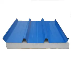 Eps夹芯板屋顶防火彩钢泡沫屋面瓦隔音夹芯板屋顶