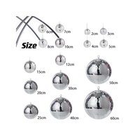 Ensemble de boules disco de grande taille, boules disco miroir argentées, décorations pour arbre de Noël, boules réfléchissantes avec anneau de suspension, décoration pour fête et mariage