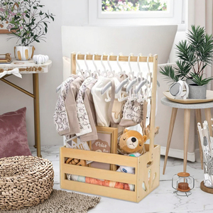 Baby <strong>Storage</strong> Crate Hamper With Handle - Premium <strong>Wooden</strong> Baby Shower Crate <strong>Box</strong> for Nursery Organization &amp; Baby Shower Gifting - Product Image 5