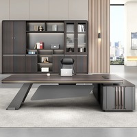Bureau de direction moderne de luxe avec armoire Table de travail en bois de haute qualité Mobilier de bureau Design modulaire