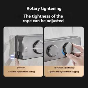 Linea di abbigliamento a parete retrattile in acciaio inossidabile da esterno a doppia corda corda corda libera 5.1m corda retrattile - Product Image 4