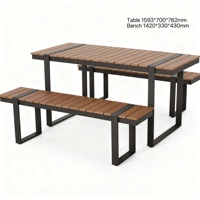 Ensemble de table et de chaises de salle à manger d'extérieur en alliage d'aluminium moderne, modèle ETS, pour cour, villa, hôtels et installations de loisirs, fabriqué en Chine