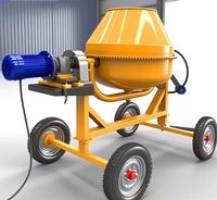 Bétonnière mobile haute performance de 500 L, bétonnière à moteur à essence portable pour la construction avec roues, CE