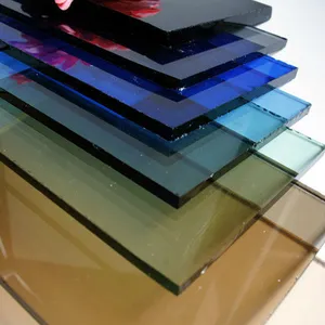 Оптовая продажа, тонированное плавающее стекло, закаленное или ламинированное цветное стекло, лист для украшения и строительства различной толщины