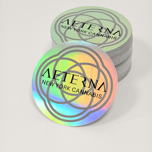 Etiquetas holográficas de diseño personalizado, pegatinas arcoíris impermeables de PVC, vinilo holográfico, pegatinas troqueladas con purpurina personalizadas para promoción - Product Image 1
