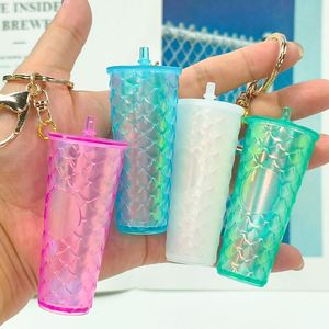 Fashion Keychain Accessories MINI Star Bucks Coffee <b>Cup</b> Bag Cae Pendants Durian <b>Cup</b> Keyrings - Product Image 4